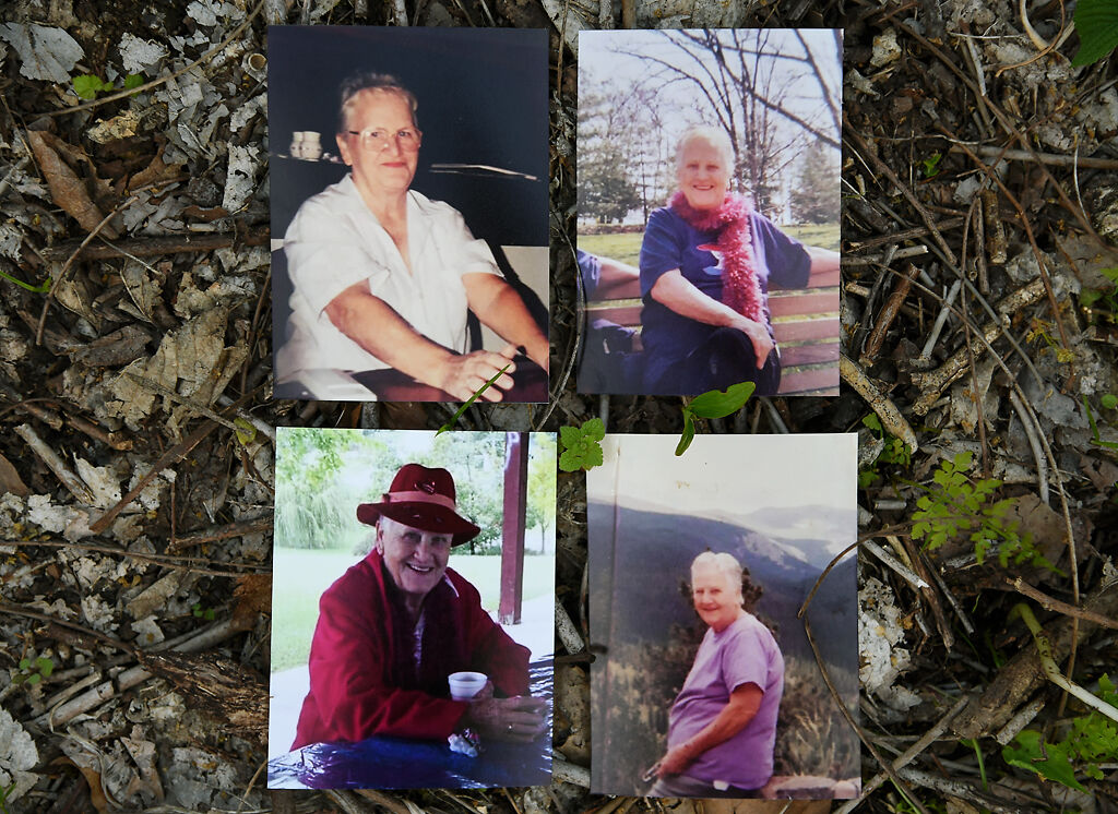 Photos of Shannon Huff's grandmother, Eilene Lissak, on the ground